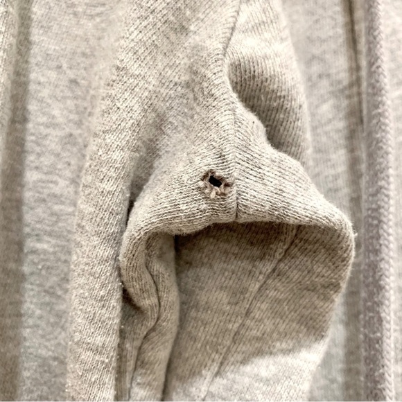 Heather Grey Black Trim Trapeze Skirted Hoodie Hooded Zip Sweatshirt Jacket - Picture 7 of 7